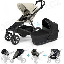 Thule Set 5v1 Urban Glide 4-wheel Soft beige 2024 + korbička Black + pláštěnky + ochranná síť