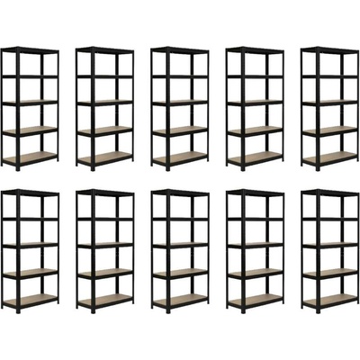 Mamutex Standard Regál 180 x 120 x 60 cm 5 polic černý 10 ks