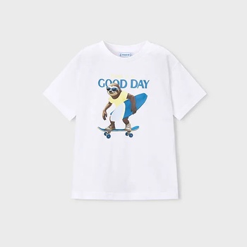 MAYORAL Тениска къс ръкав "good day" бял цвят за мини момче Mayoral