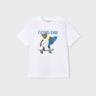 MAYORAL Тениска къс ръкав "good day" бял цвят за мини момче Mayoral