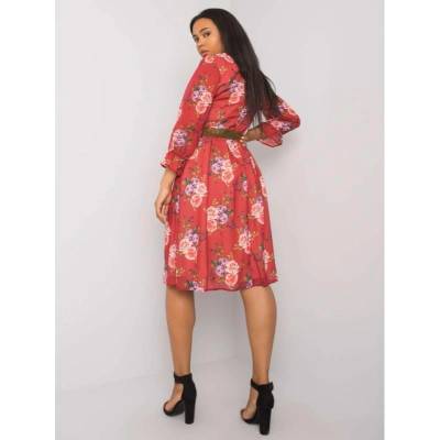 Dámske kvetinové šaty Bianna LK-SK-507267.28 burgundy