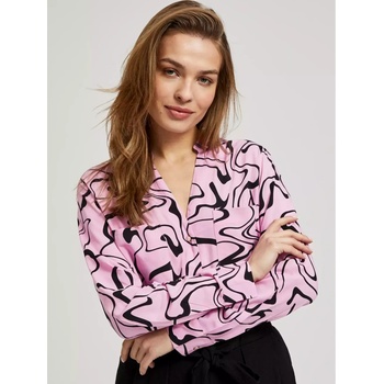 Moodo Розова блуза с дълъг ръкав и геометричен десен Moodo Moodo | Rozov | ЖЕНИ | XL