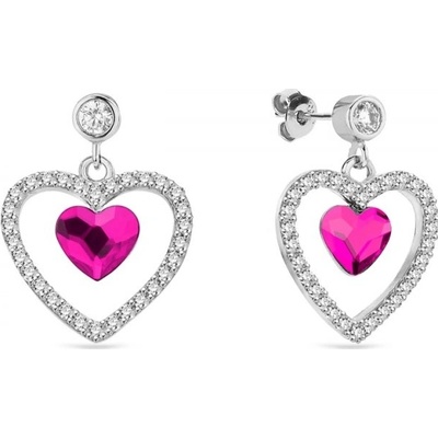Spark růžové se Swarovski Elements Amour KCC28086F Fuchsia