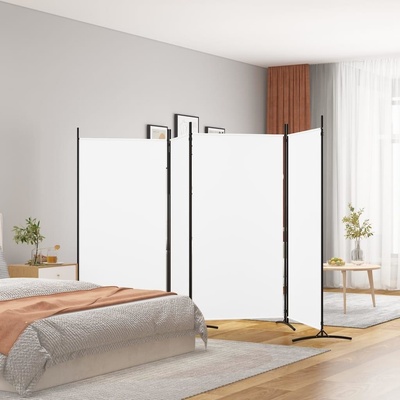 vidaXL 4-panelový paraván biely 346 x 180 cm látkový