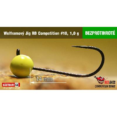 NASTRAHY.cz Bezprotihrotý wolframový Jig RB Competition #10 14 mm 1,0 g Fluo 5 ks