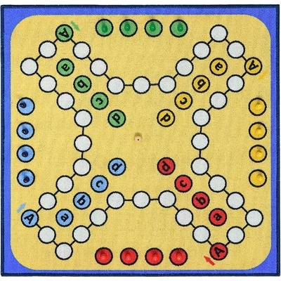 Breno ČLOVĚČE NEZLOB SE s figurkami modrý lem 80x80 cm Vícebarevná