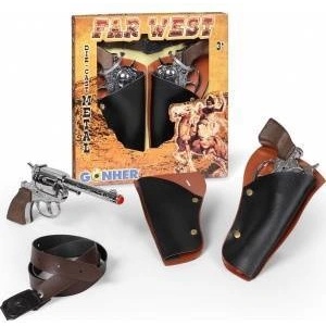 PULIO Gonher Cowboy Set 2 Revolvers+GONHER Strap