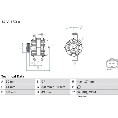 Alternátor BOSCH 0 986 047 240
