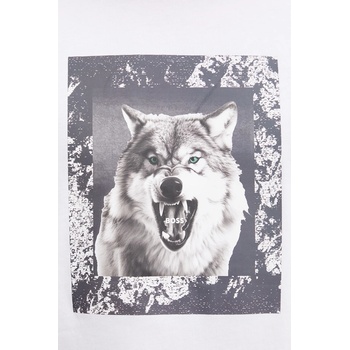 BOSS Orange Памучна тениска BOSS Orange в бежово с принт 50554615 (50554615)