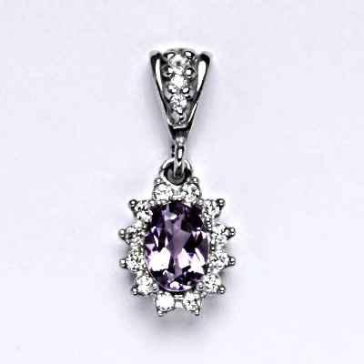 Čištín Zlatý přívěsek Kate přírodní ametyst sv bílé zlato přívěšek ze zlata šperky s ametystem P 1480 2