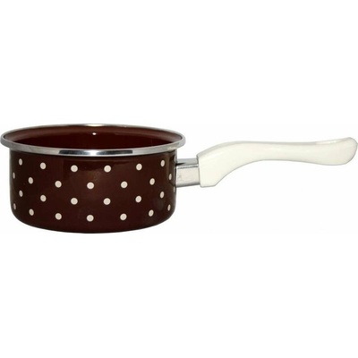 Metalac Rendlík Smaltovaný rendlík s bakelitovou ručkou hnědý puntík 14 cm 1 l B4-14-8