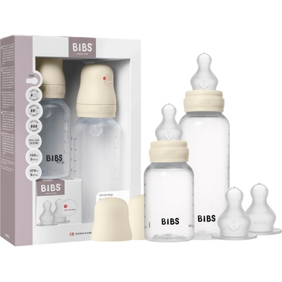 BIBS Комплект РР бебешки бутилки с аксесоари Bibs - Ivory, силикон, 150 + 270 ml, 2 броя (50181216)