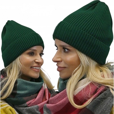 Fashionweek Módní dámská čepice beanie ZIZI-N1 tmavě zelená