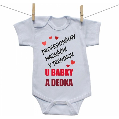 Boodyy Body s krátkym rukávom Profesionálny maznáčik v tréningu u babky a dedka