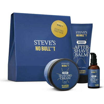 Steves No Bull***t Sandalwood krém na holení 100 ml + balzám po holení 100 ml + olej před holením 50 ml
