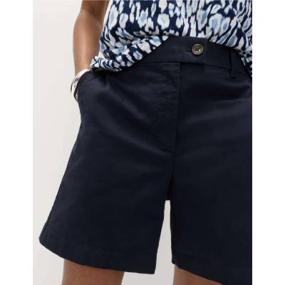Marks & Spencer Chino шортс с висока талия с висок процент памук Marks & Spencer морско синьо Marks & Spencer | Sin | ЖЕНИ | 8