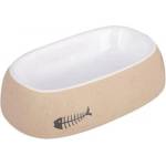 PET BRANDS MOP Sandstone Feeding Bowl for Cats - Пясъчна овална купа, за котки, за храна или вода 19х12х5 см, Англия - MOP03