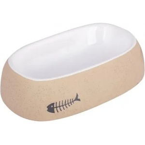 PET BRANDS MOP Sandstone Feeding Bowl for Cats - Пясъчна овална купа, за котки, за храна или вода 19х12х5 см, Англия - MOP03
