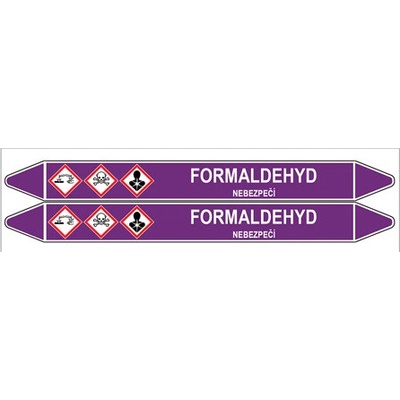 Značení potrubí, formaldehyd,2 ks, 450 × 52 mm PZ 007177