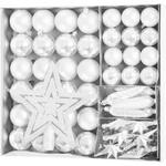 MagicHome Gulesada 50 ks 4-5 cm biele hviezda girlanda šiška na vianočný stromček