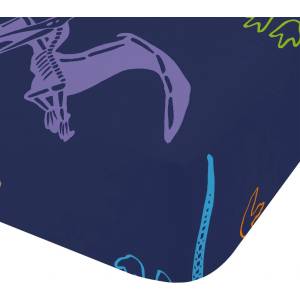 Catherine Lansfield Син еластичен детски чаршаф за детско креватче 70x140 cm Prehistoric Dinosaurs - Catherine Lansfield (BD/57555/W/TFD/BL)