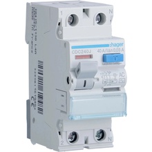 Prúdový chránič 1P+N 40A 30mA 6kA AC HAGER CDC240J