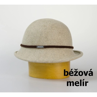 Dámský klobouk s páskem sv. béžový melír