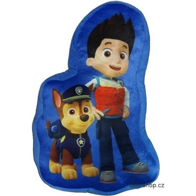 Setino Tvarovaný 3D vankúš Tlapková patrola Paw Patrol Ryder a Chase 38x23
