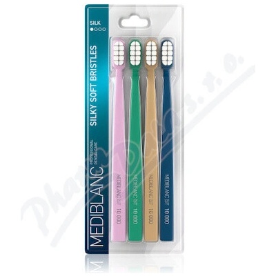 Mediblanc Toothbrush Silk zubní kartáček s jemnými štětinami 4 ks