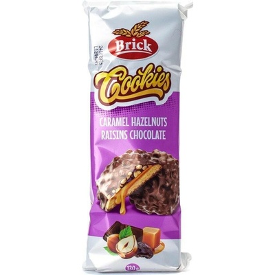 Brick Cookies v mléčné čokoládě s karamelem a oříšky
