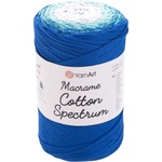 YARNART Macrame Cotton Spectrum 225 m 1312 White Blue юта (Macrame Cotton Spectrum 1312)