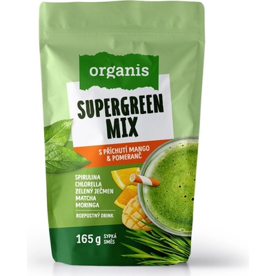 Organis Supergreen Mix mango&pomeranč 165 g