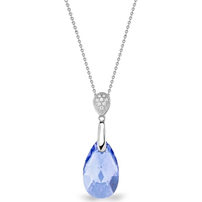 Spark Stříbrný se Swarovski elements modrá kapka dainty drop N610616LS Light sapphire