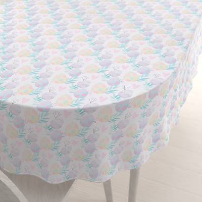 Biante Veľkonočný teflónový oválny obrus TF-073 Pastelové kraslice na bielom 50x100 cm