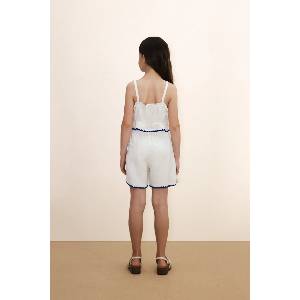 Tinycottons Детски къс панталон с лен Tinycottons SWANS LINEN SHORTS (SS26.231)
