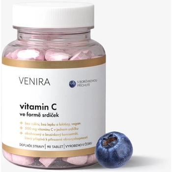Venira Vitamín C vo forme kociek čučoriedka 90 kociek
