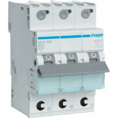 Hager 3P C 20A 6kA AC QuickConnect MCS320