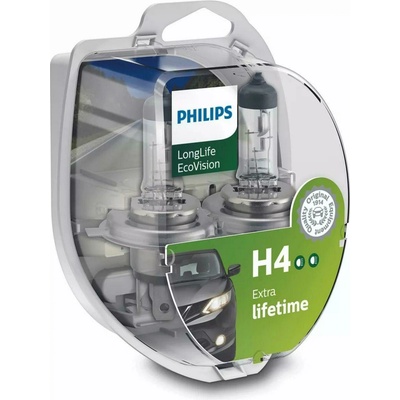 Philips LongLife EcoVision 12V H4 60/55W P43T 2 ks