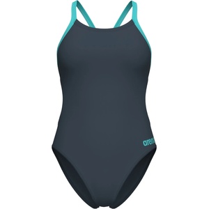 arena Дамски бански костюм Arena Women's Team Swimsuit Challenge Solid Swimsuit - Asphalt / Water - размер 42 (EU) (150-4078-1117)