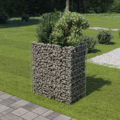 VidaXL Gabionový vyvýšený záhon pozinkovaná ocel 90 x 50 x 100 cm