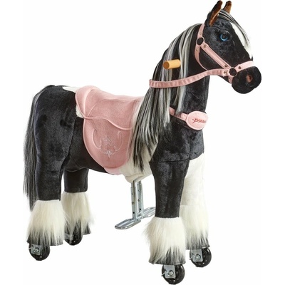 Ponnie Mechanický jezdicí kůň Domino S s růžovým sedlem