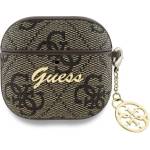 Guess Калъф за Apple AirPods 4 - Guess 4G Charm Collection (GUA4G4GSMW) - кафяв