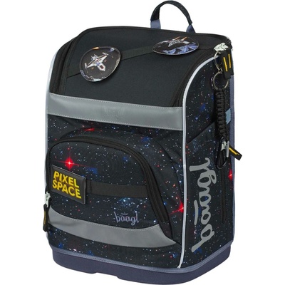 Baagl aktovka ZIPPY PLUS PIXEL SPACE čierna sivá