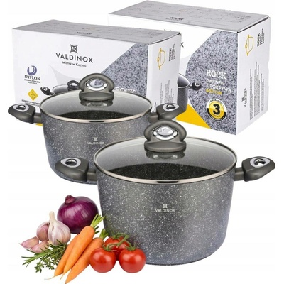 Valdinox Mramorové hrnce sada Rock 3,2/6 l na indukci a plyn