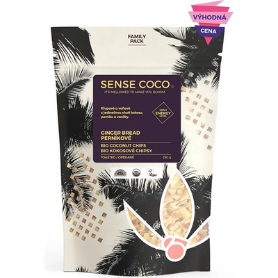 Sense coco Bio kokosové chipsy perníkové family pack 250 g