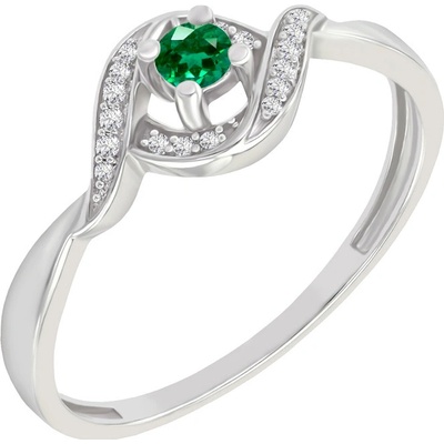 Eppi Prsteň so smaragdom a postrannými diamantmi Krell R41721