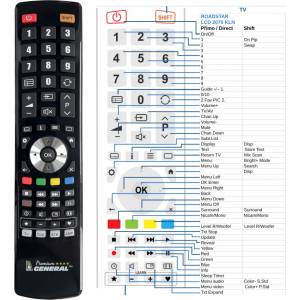 GENERAL ROADSTAR RR3600B - съвместимо дистанционно управление на марката General (RR3600B) Дистанционно