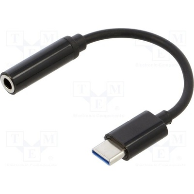 Savio AK-35/B USB 3.1, Jack 3,5mm zásuvka,USB C vidlice, 0,12m, černý