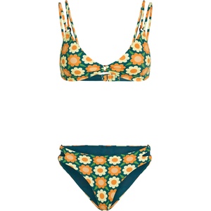 O'Neill Дамски комплект бикини O'Neill Women's O'Riginals Bikini Set Bikini - Green Retro Flower - размер 38 (EU) (150-6553-0213)