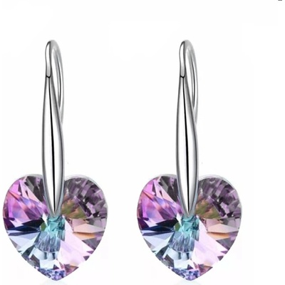 Grace Silver Jewellery stříbrné Swarovski Elements Nicol srdíčko E1304 fialová